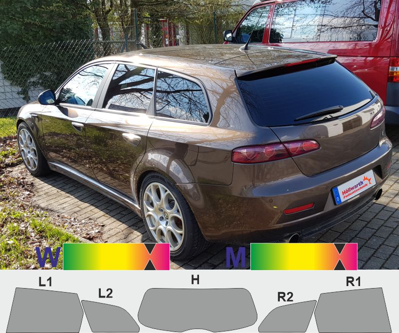 Tonungsfolie Fur Alfa Romeo 159 Sportwagon 2005 Bis 2011