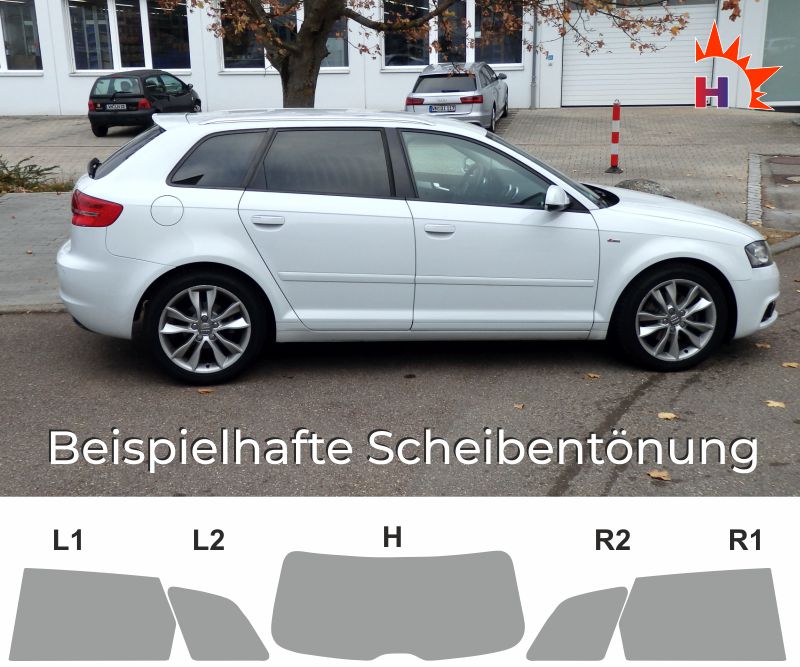 Tönungsfolie Für Audi A3 3-Türer 2003-2010 - Passgenau & UV-Schutz 20% Schwarz
