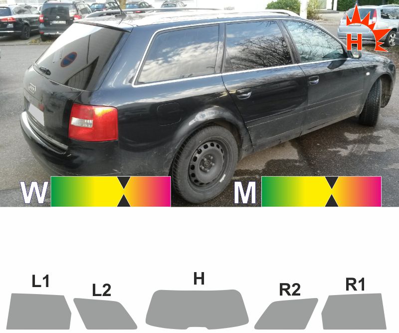 Passende Tönungsfolie für den AUDI A6 C5 Avant. Tönen ohne Zuschnitt.