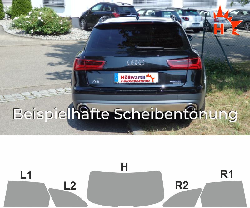 Passgenaue Tönungsfolie für Audi A6 C7 Kombi Bj 2011-2018 Black 75 
