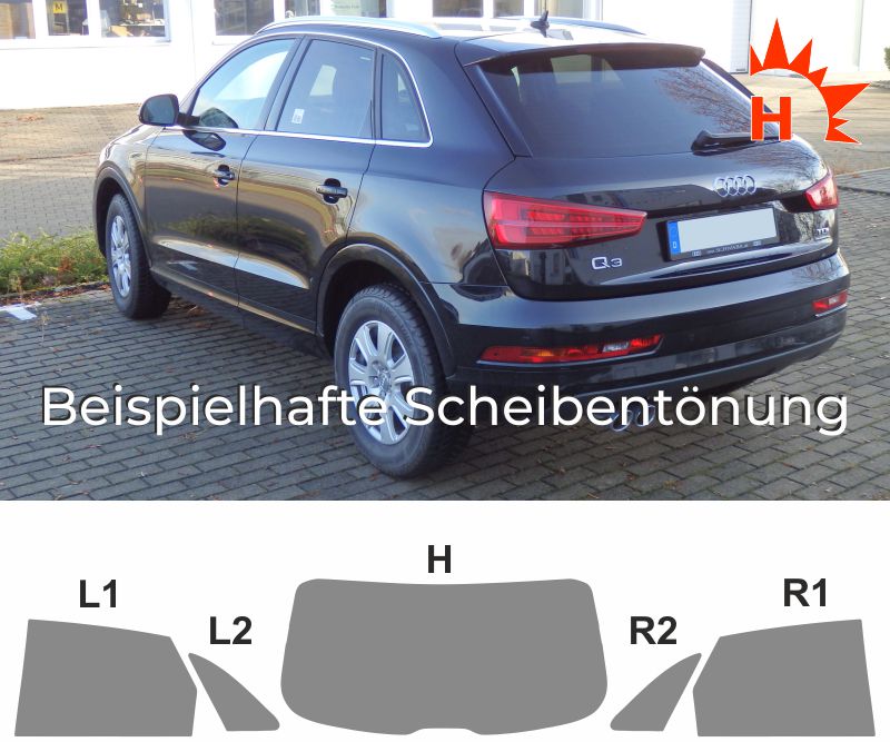 Vorgeschnittene Scheibentönung Audi Q3 2019 Front Windows 