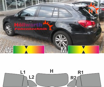 CHEVROLET Cruze SW seit 2012 passgenaue Tönungsfolie