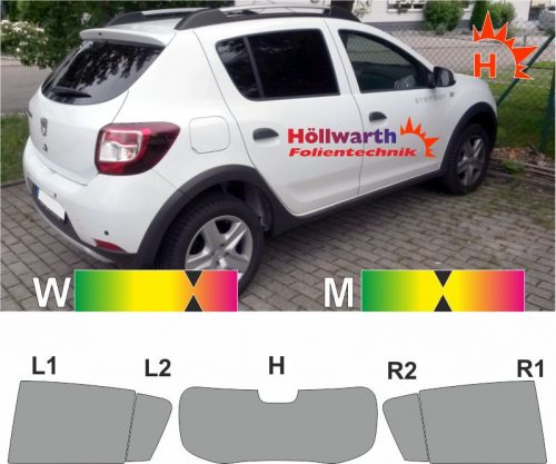 Auto Sonnenschutz Scheiben-Tönung-tönen Sichtschutz  DACIA Sandero-Stepway II 