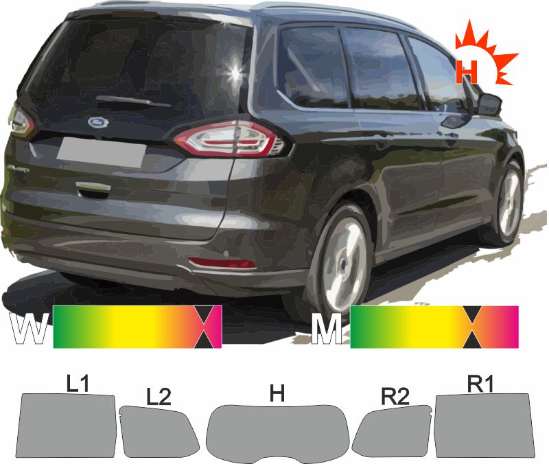 Tönungsfolie passgenau tiefschwarz 95% Ford Galaxy 2.Generation 01/2006-08/2015 Tönungsfolie passgenau tiefschwarz 95% Ford Galaxy 2.Generation 01/2006-08/2015