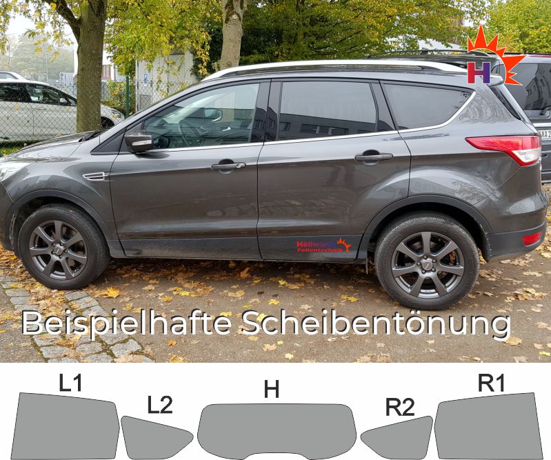 Tönungsfolie Ford Kuga 5Türer passgenaue Scheibenfolie ab Bj 2013 in Phantom 65 