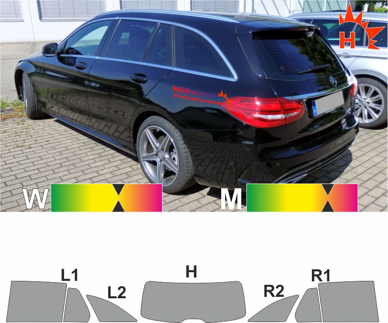 Passgenaue Tonungsfolie Fur Den Mercedes C Klasse W205 T Modell