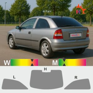 OPEL Astra G dreituerig passgenaue Tönungsfolie