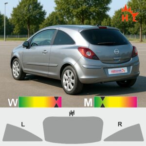 OPEL Corsa D dreituerig passgenaue Tönungsfolie