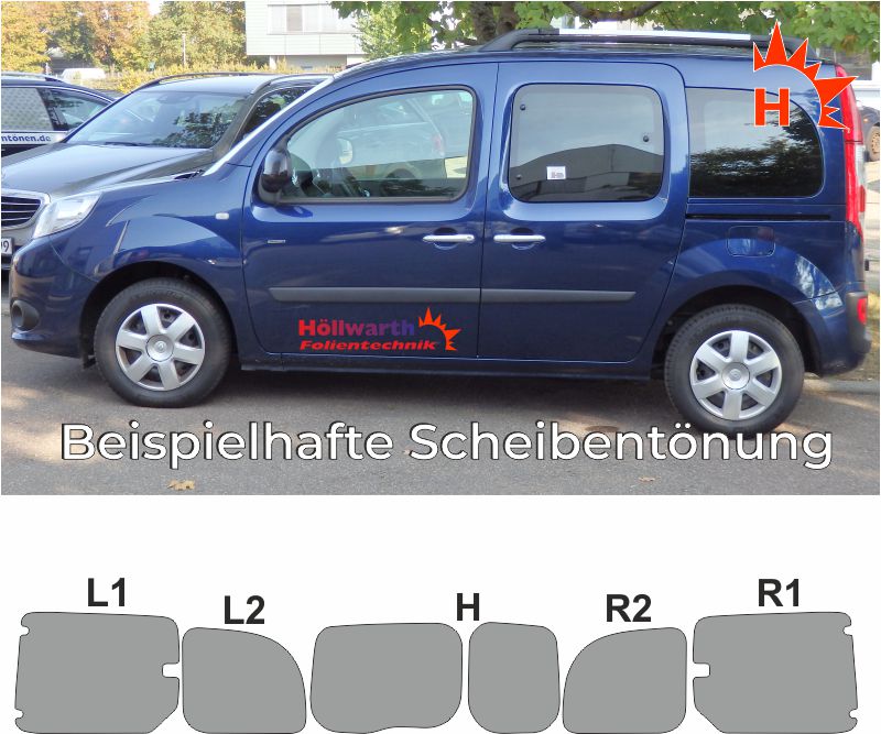 Tönungsfolie passgenau Renault Kangoo I ´98-´08 alle Varianten Tönungsfolie passgenau Renault Kangoo I ´98-´08 alle Varianten