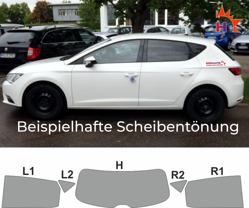 Tönungsfolie passgenau schwarz 85% Seat Leon 3 5-Türer 2012-2020 5F 