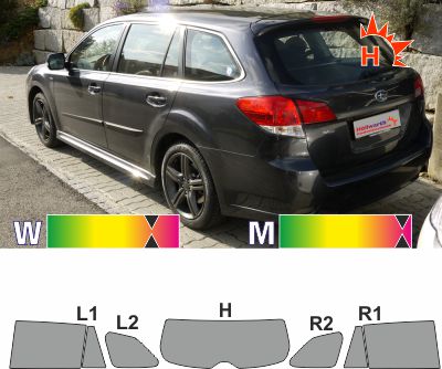 SUBARU Legacy Kombi 2009 bis 2015 passgenaue Tönungsfolie