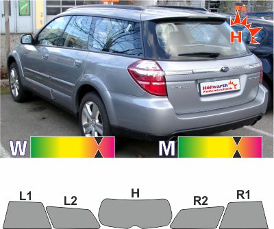 SUBARU Outback 3 BP 2003 bis 2009 vom Profi getönt