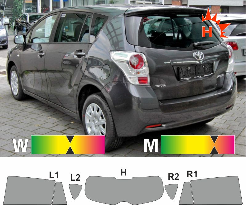 Passgenaue Tonungsfolie Fur Den Toyota Verso 09 Bis 18