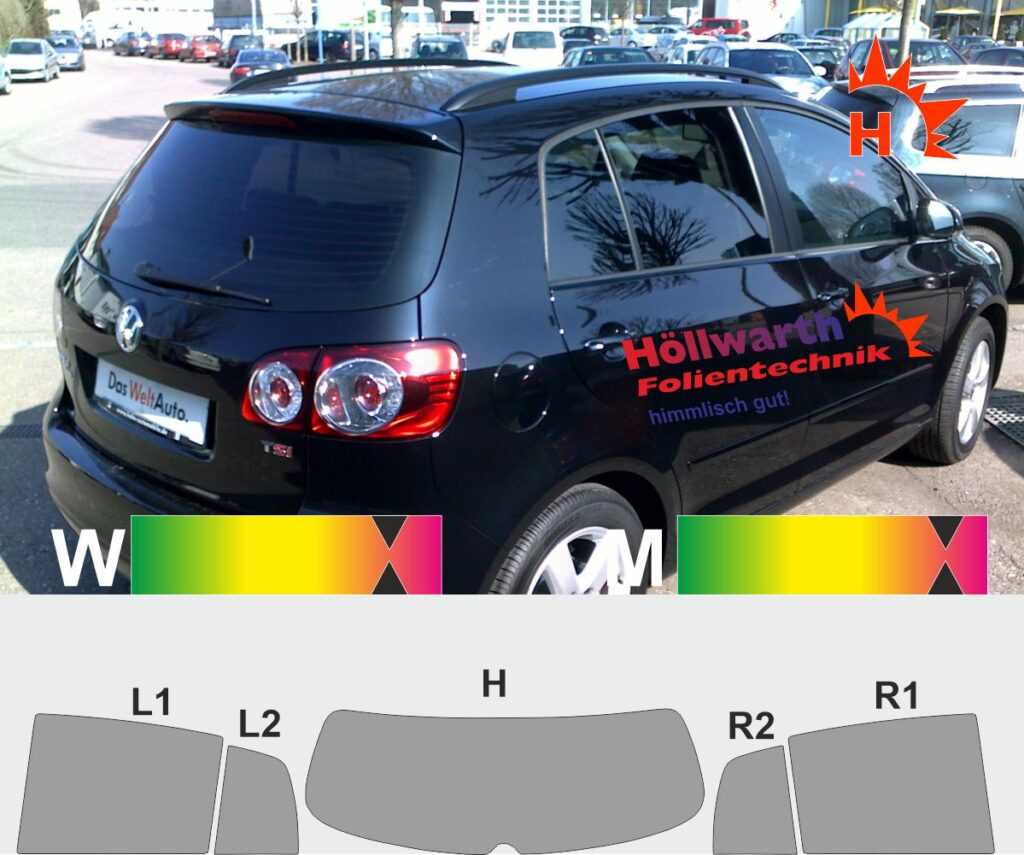 VW Golf Plus passgenaue Tönungsfolie
