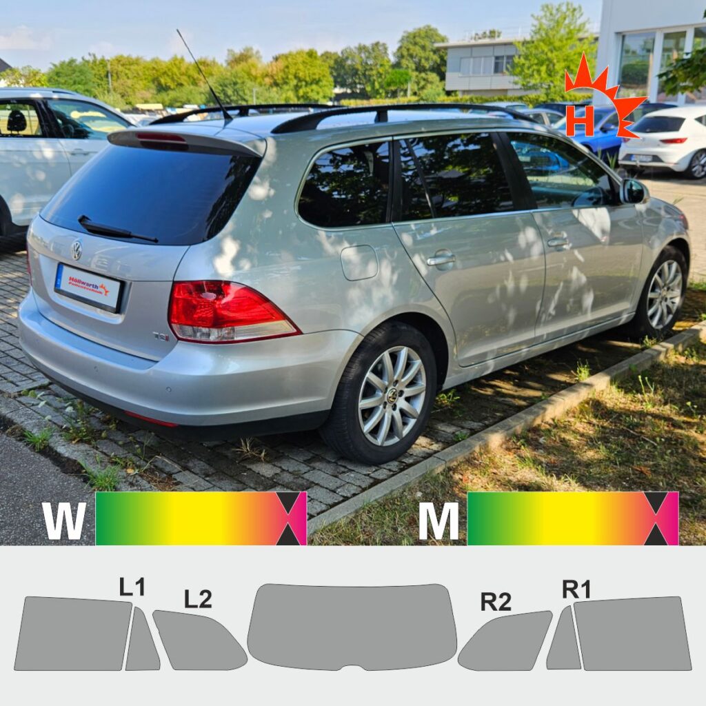 VW Golf V - VI Variant passgenaue Tönungsfolie