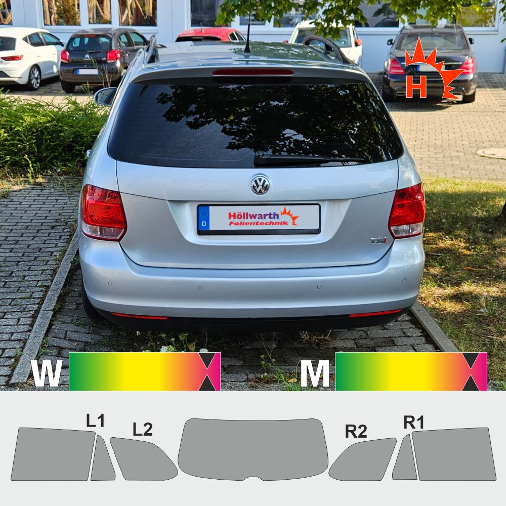 VW Golf V - VI Variant passgenaue Tönungsfolie