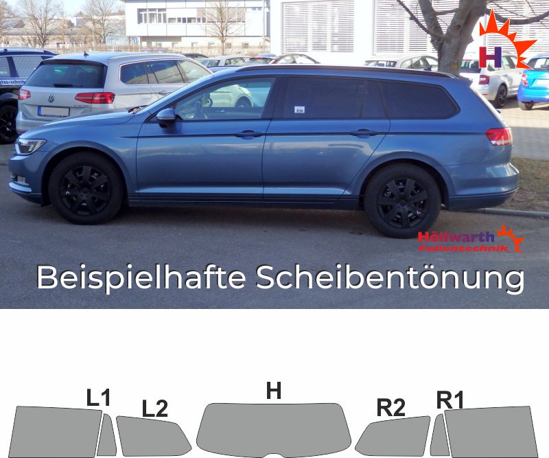 Passgenaue Tönungsfolie für den VW Passat Variant B8 ab 2014.