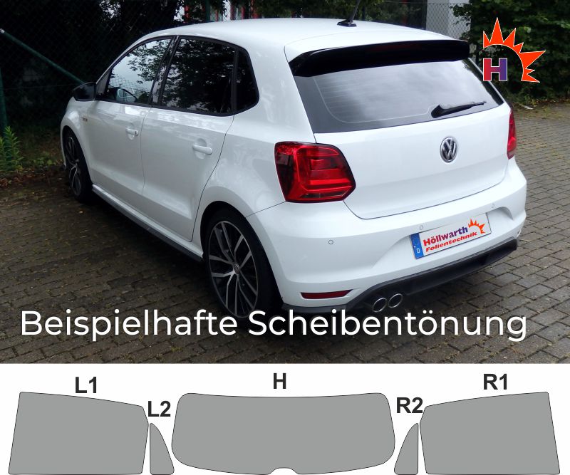 Passgenaue Tönungsfolie für den VW Polo V 2009 bis 2016.