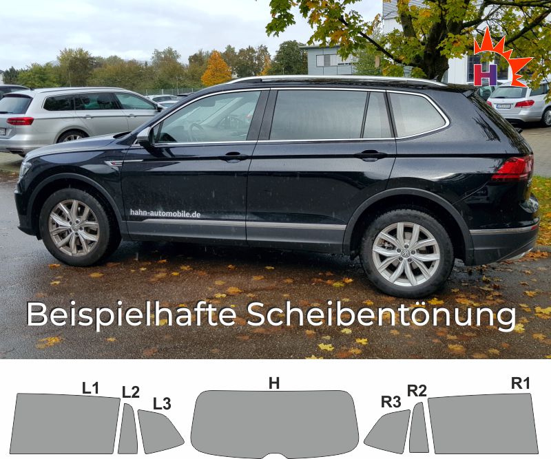 Passgenaue Tönungsfolie VW Tiguan Allspace SUV Bj.:2017 Phantom 95