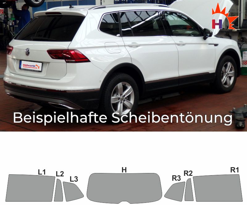 Phantom 95 Passgenaue Tönungsfolie VW Tiguan Allspace SUV Bj.:2017
