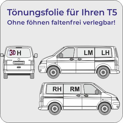 Passgenaue Tönungsfolie für den VW T5.