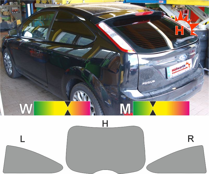 Passgenaue Tönungsfolie Für Ford Mondeo 5-Türer (2000-2007) - Black 95 | UV-Schutz & Eintragungsfrei