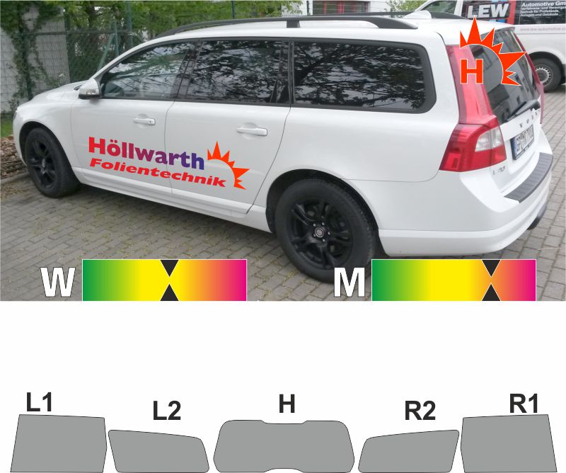 Auto Sonnenschutz Scheiben-Tönung-tönen Sichtschutz VOLVO XC 70 Kombi Bj 7-16 Auto Sonnenschutz Scheiben-Tönung-tönen Sichtschutz VOLVO XC 70 Kombi Bj 7-16