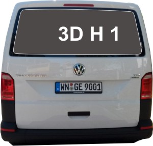 3D geformt H 1 Heckklappe ohne Scheibenwischer