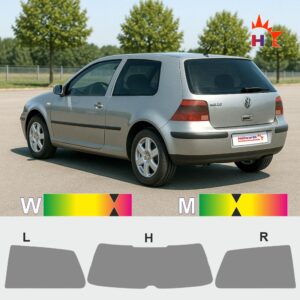 VW Golf IV dreitürig passgenaue Tönungsfolie