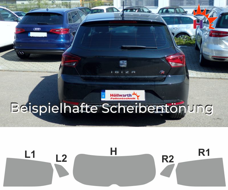 Tönungsfolie passgenau tiefschwarz 95% Seat Ibiza 6K 3-Türer 09/1999-04/2002 Tönungsfolie passgenau tiefschwarz 95% Seat Ibiza 6K 3-Türer 09/1999-04/2002