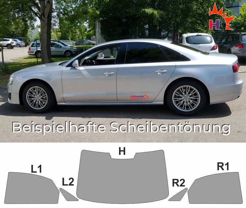 3D Tönungsfolie VORGEWÖLBT Audi A8 D3/4E Bj 2002-2010 