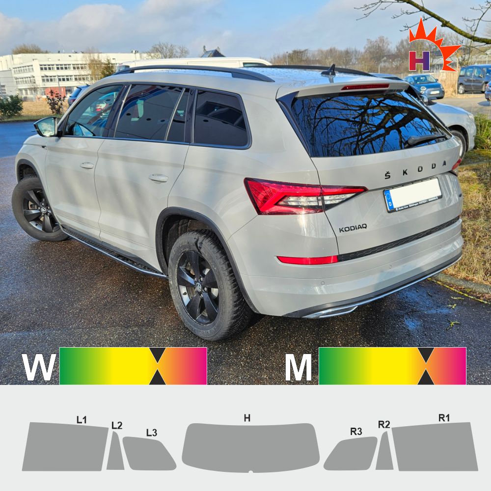 SKODA Kodiaq ab 2017 passgenaue Tönungsfolie