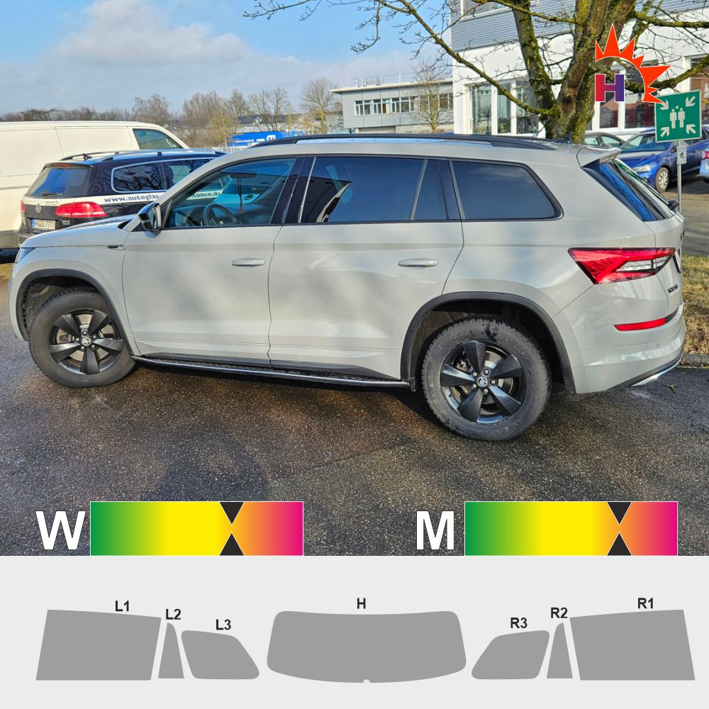 SKODA Kodiaq ab 2017 passgenaue Tönungsfolie