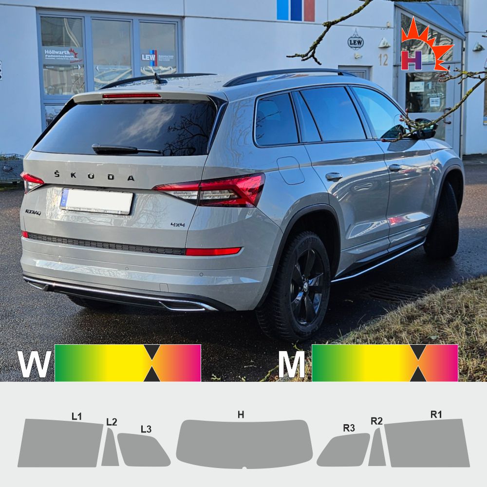 SKODA Kodiaq ab 2017 passgenaue Tönungsfolie