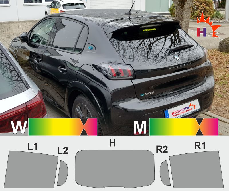 Passgenaue Tönungsfolie Für Peugeot 107 5-Türer Bj.2005-2014