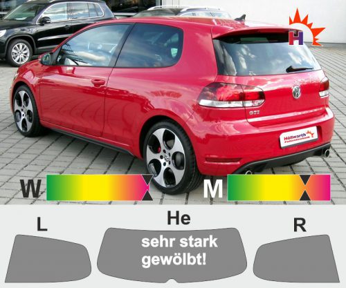 VW Golf VI dreituerig 2009 bis 2012 passende Töenungsfolie