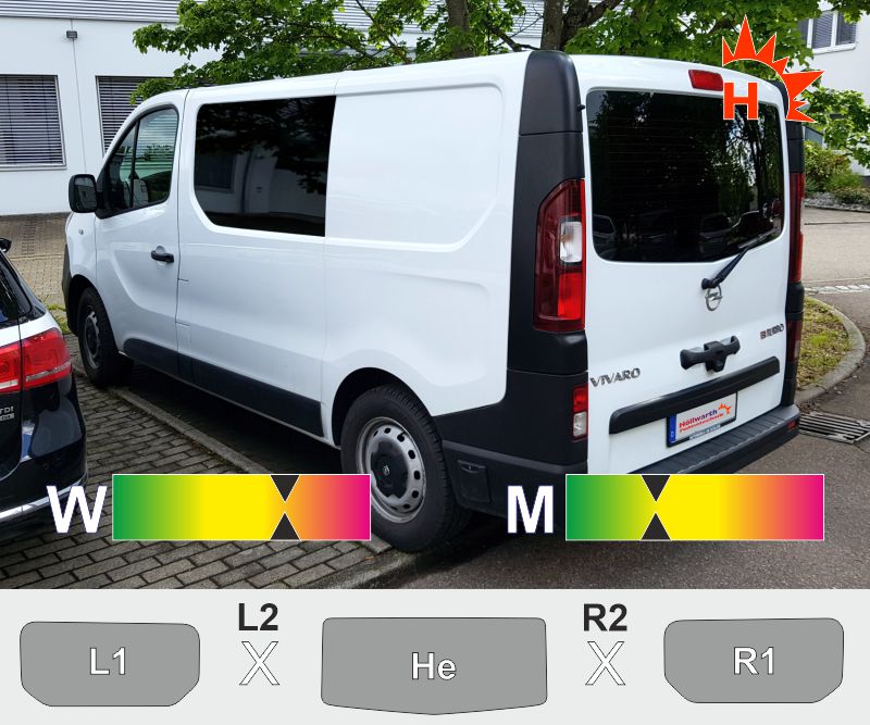 Passgenaue Tönungsfolie für den OPEL Vivaro B heckklappe schiebetür.