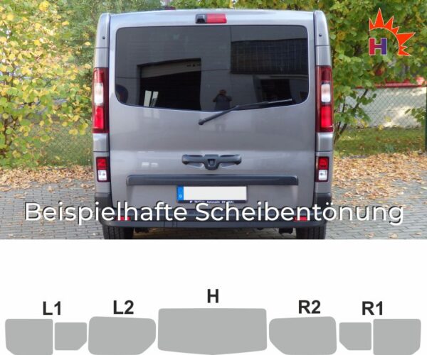 Fiat Talento kurzer Radstand Heckklappe Schiebetüren Schiebefenster ab 2016 passende Tönungsfolie – Bild 4