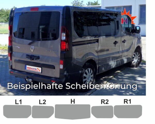 RENAULT Trafic III L1H1 ab 2014 Heckklappe ohne Schiebefenster passende Tönungsfolie – Bild 4