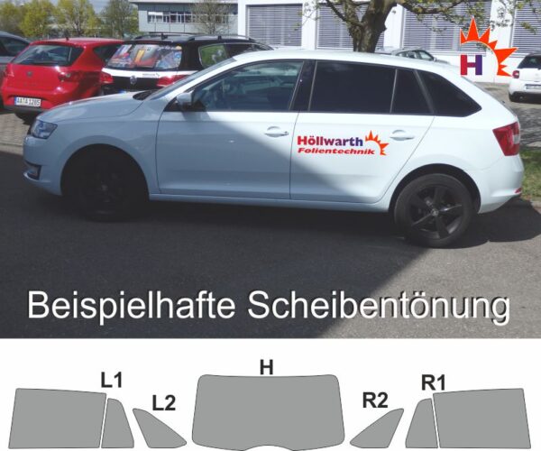 SKODA Rapid Spaceback ab 2013 passende Tönungsfolie – Bild 3