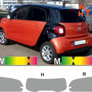 SMART Forfour 453 ab 2014 passgenaue Tönungsfolie