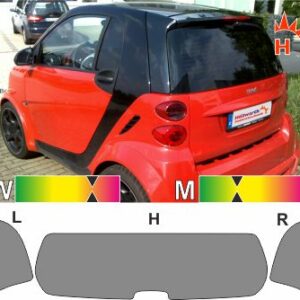 SMART Fortwo 451 2007 bis 2014 passgenaue Tönungsfolie