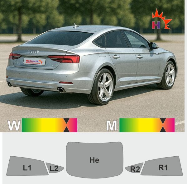 Audi A5 F5 Sportback passgenaue Tönungsfolie