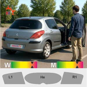 PEUGEOT 308 fünftürig 2007 passgenaue Tönungsfolie