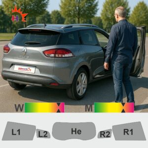 RENAULT Clio IV Grandtour 2012 passgenaue Tönungsfolie