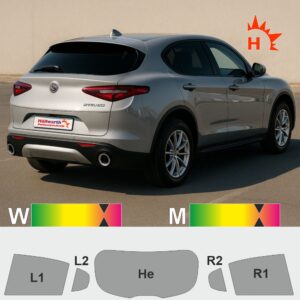 Alfa Romeo Stelvio 2017 passgenaue Tönungsfolie