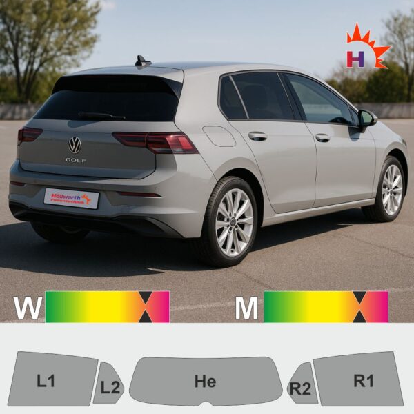 VW Golf VIII passgenaue Tönungsfolie