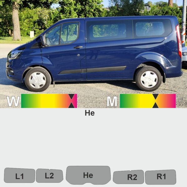 FORD Transit Custom kurz Variante passgenaue Tönungsfolie