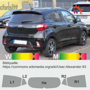 HYUNDAI I10 III passgenaue Tönungsfolie