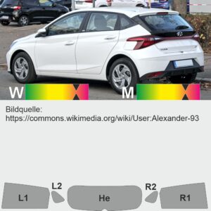 HYUNDAI i20 BC3 passgenaue Tönungsfolie